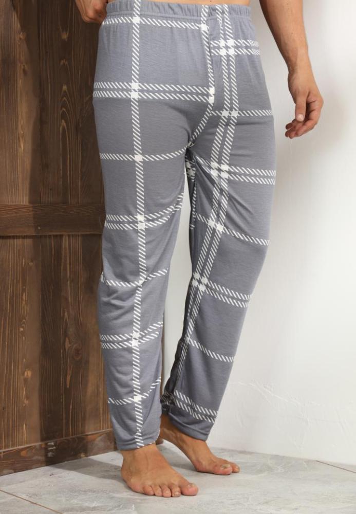 Pantaloni de Pijama ,Big Size ,Barbati,Culoare Gri cu Alb,Engros